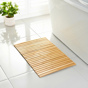 Tapis de bain rectangulaire en bois d'acacia écologique, résistant à l'eau et antidérapant, pour hôtel et décoration intérieure - Product Image 2