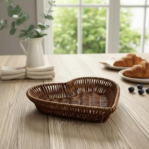 Cesta de Mimbre en Forma de Corazón Romántico, Perfecta para Decoración de Mesa, Presentación de Postres y Base para Cestas de Regalo de Aniversario - Product Image 5