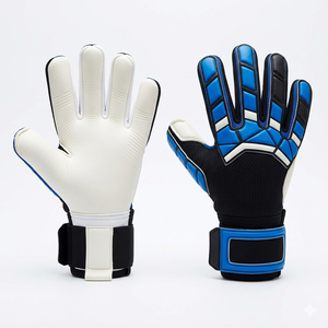 Football Goalkeeper Gloves Leather Full Finger Non-Slip Palm <b>Adjustable</b> Wrist <b>Strap</b> Unisex Sports Protection - Product Image 3