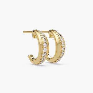 Pendientes de Aro con Diamantes Cultivados en Laboratorio de 0.35ct, Oro Rosa de 14K, Estilo Huggie, Minimalistas, Elegantes, Regalo de Lujo para Novia o Fiesta - Product Image 3