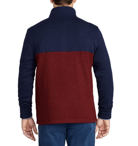 เสื้อสเวตเชิ้ตไหมพรมโอเวอร์ไซส์สีสันตัดกันคุณภาพสูงสำหรับผู้ชาย แขนยาว ซิปครึ่งตัว สวมใส่สบาย เหมาะสำหรับฤดูใบไม้ร่วง ขายส่ง - Product Image 5