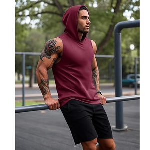 Chaleco Deportivo de Algodón para Hombre, Estilo Informal, para Gimnasio, Fitness, Culturismo, con Capucha, Camiseta sin Mangas para Entrenamiento y Running - Product Image 4