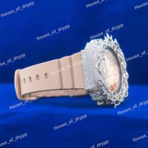 Montre pour homme en argent sterling 925 sertie de diamants Moissanite VVS, style hip-hop, entièrement automatique, de luxe - Product Image 3