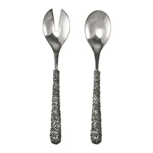 Juego de servidores de ensalada de metal de alta resistencia para uso comercial en restaurantes, hoteles, banquetes y catering al aire libre. - Product Image 1