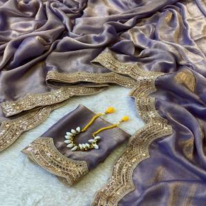 Vastra คอทเทจผ้าชีฟองเนื้อแข็งลาเวนเดอร์ประดับด้วยขอบประดับ - Product Image 1