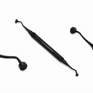 Instrument de compactage osseux dentaire ergonomique avec poignée moletée argentée, outil chirurgical manuel de classe I certifié CE - Product Image 5