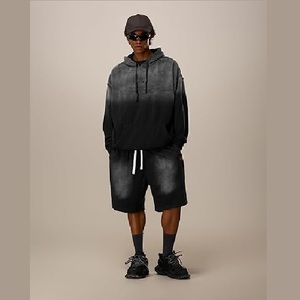 Sweat à capuche graphique pour homme, coupe oversize, effet délavé, motif graffiti, en molleton épais - Product Image 3