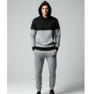 Sudadera Deportiva de Felpa de Algodón de Alta Calidad para Hombre, con Logotipo Personalizado Bordado, en Dos Colores, Negro y Gris, Precio Económico al por Mayor - Product Image 1