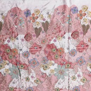 Premium position print with embroidery fabric is a modern textile designed for stylish fashion and <b>garment</b> collections This fabr - Product Image 2