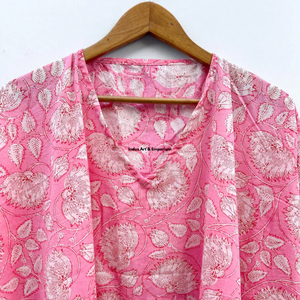 Kaftán de algodón estampado a mano al por mayor, kaftán de playa de algodón estampado, vestido de fiesta para mujer, vestido maxi de noche - Product Image 4