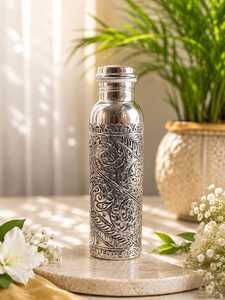 Stainless Steel Water Bottle Oriental Floral Design Portable Travel Drinkware with Lid Stainless steel water bottle Travel - Product Image 3