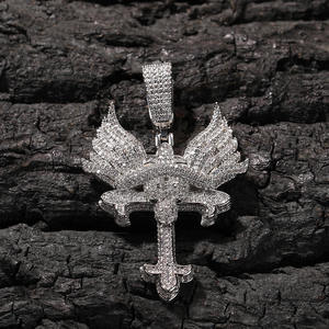 Evanex Diamante Lujo Chapado en Oro Rosa Plata 925 Moissanita Colgante de Letra con Cadena Estilo Hiphop Joyería Unisex Corte Brillante Helado - Product Image 4