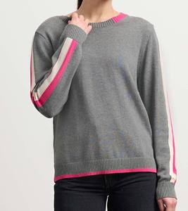 Pull en tricot côtelé pour femme - Pull d'hiver à rayures verticales - Pull en maille doux et élastique pour femme, respirant - Product Image 3