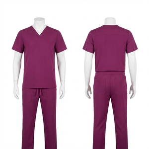 Sales Blackhardson Unisex Scrub Uniform Suits 180 GSM Polyester Cotton Blend V Neck Navy Blue Breathable Fabric Needle Hospital - Product Image 1