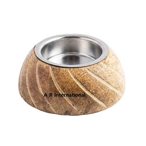 Porte-bougie en bois de style nordique, imprimé à la main en soie, 1 couleur, forme unique, décoration de Noël, fabrication artisanale indienne - Product Image 2