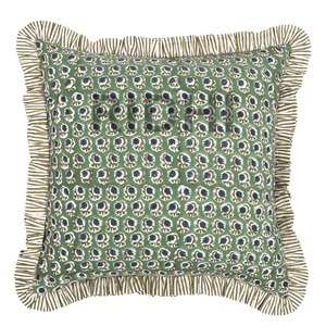 Oferta Especial: Fundas de Almohada y Cojines Ridhi Herb Green Frill Ruffles, Estilo Vintage Moderno de Lujo, Decoración para el Hogar e Interiores - Product Image 1