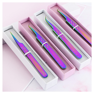 lash extension tweezer cleaner eyelash extensions Tweezer with Stainless Steel fiber Nano tip for Volume Russian lashes <b>tools</b> - Product Image 1