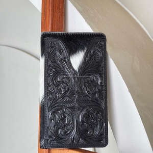 Factory Direct Manufacture Men's Wallet <b>Purse</b> Hand Tooled Cowhide Leather Design Genuine Leather Long Bi-Fold Wallets for Unisex - Product Image 4