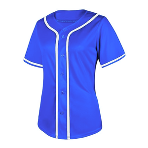 Women's Blue <b>Baseball</b> Jersey Shirt Button Down Blank Softball Jersey's Short Sleeve Hip Hop Active Sportswear Women Shirts Tops - Product Image 2