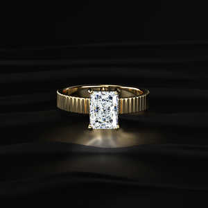 Joyería nupcial de moissanita de corte radiante premium con piedras centrales incoloras de 2.10 quilates para mercados de exportación globales - Product Image 1