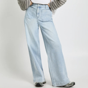 Jeans décontractés pour femmes, style streetwear sexy, avec broderies et perles, lavables - Fabricant exportateur - Product Image 2