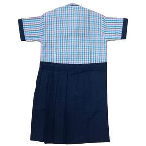 Vestido elegante moderno de manga corta con parte superior azul de uniforme escolar de jardín de infantes de primaria alta personalizado - Product Image 4