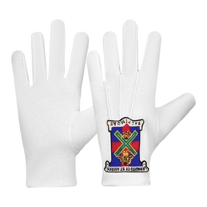 Gants de Rite Écossais du 29e Degré Premium - Coton Blanc Chevaliers de Saint-Andréa - Product Image 3
