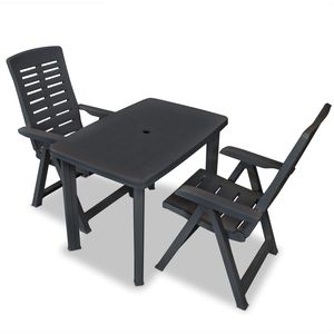 Ensemble bistrot pliable anthracite en plastique de taille moyenne pour usage extérieur - Product Image 1