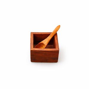 Caja de madera tallada a mano con cuchara, estilo Wabi-Sabi, regalo artesanal para decoración del hogar - Product Image 2