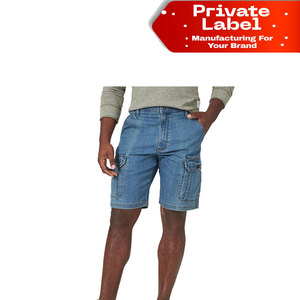 Pantalones cortos de mezclilla para hombre, mezcla de algodón transpirable, cintura elástica, pantalones cortos de mezclilla de verano, tela vaquera duradera, pantalones cortos de mezclilla para hombre, resistentes al desgaste - Product Image 1