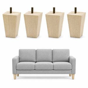 Pied de meuble carré en bois massif robuste pour canapé, design moderne, installation facile, utilisation hôtelière et extérieure - Product Image 1