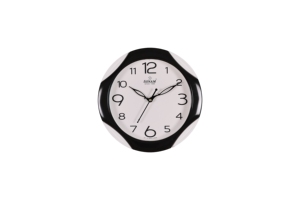 SONAM Round Quartz Wall <b>Clock</b> Analog Plastic Minimalist Design Black <b>White</b> Living Room Decor Silent Battery Operated - Product Image 1