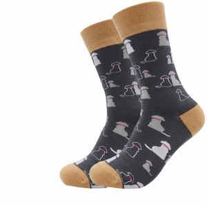 Chaussettes pour hommes en polyester/coton de qualité supérieure, service OEM, méthode d'impression par transfert thermique, chaussettes à séchage rapide pour adultes, best-seller - Product Image 1