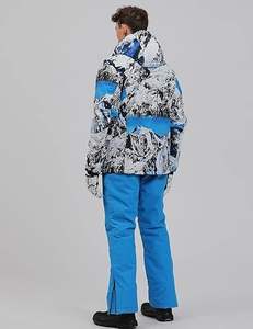 ชุดเสื้อแจ็คเก็ตสกีแบบมีฮู้ดกันน้ำ ระบายอากาศได้ดี สำหรับฤดูหนาว  แบบ unisex  ไซส์ใหญ่  ผลิตจากวัสดุรักษ์โลก  พร้อมกางเกง  ผ้า softshell  ซิปแบบรูด - Product Image 3