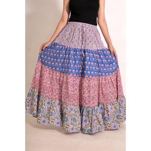 Handmade Cotton <b>Patchwork</b> Printed Summer Maxi <b>Skirt</b> Indian Boho Festival Long <b>Skirt</b> for Women - Product Image 1