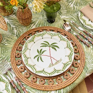 Natural Rattan Charger Plate Handwoven Round <b>Wicker</b> <b>Placemat</b> for Wedding Event Hotel Table Decoration - Product Image 4