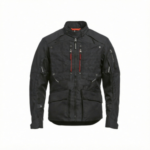 Veste de moto unisexe à manches longues noire imprimée, coupe-vent, style course, respirante, polyester/nylon, pour l'automne - Product Image 3