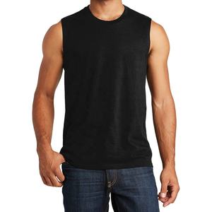 Chaleco deportivo ajustado para hombre, camiseta sin mangas de algodón de secado rápido, transpirable, de talla grande - Product Image 1