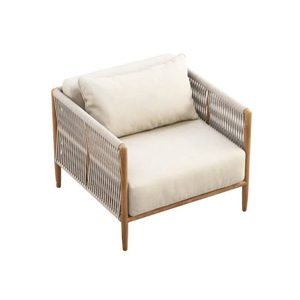 Ensemble de canapés d'extérieur modernes Waro en bois massif, 4 places, avec coussins, pour conversation en jardin, entrepôt - Product Image 5
