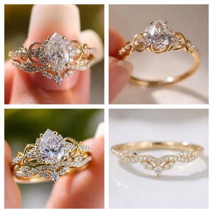 Ladies 1.80 Carat Moissanite CVD <b>Rings</b> Gold Silver Three Tone Yellow White Rose Pear Round <b>CZ</b> VVS2 D Fine Engagement Jewelry - Product Image 4