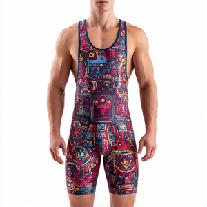 Camisetas de Lucha Libre Sublimadas con Diseño Personalizado para Gimnasio de Powerlifting, Ropa de Entrenamiento para Hombre, Top de Lucha Libre Sublimado para Hombre - Product Image 1