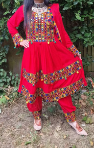 Vestido de Moda Vintage, Conjunto Afgano, Traje de Novia, Vestido Tribal para Mujer, Diseño de Bordado con Parches Sublimados - Product Image 2