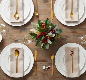 Ensemble de couverts de Noël dorés avec breloques en forme de cloche, renne et flocon de neige, couverts fantaisie pour la décoration de table de fête - Product Image 4