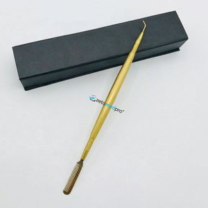 Outil de rehaussement de cils en acier inoxydable plaqué or, outil de rehaussement et de séparation des cils avec peigne - Product Image 5