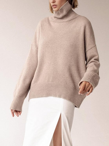 Suéter de Punto con Cuello Alto para Mujer, Cálido, Suave, de Manga Larga, Grueso, para Invierno, Cómodo, Informal, para Uso Diario, Producción Personalizada - Product Image 6