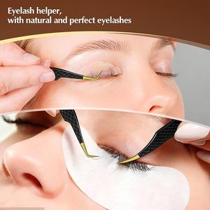 Pinzas Profesionales de Acero Inoxidable con Punta Curva para Extensión de Pestañas, para Pestañas de Mega Volumen, Pinzas de Precisión de 90 Grados - Product Image 3