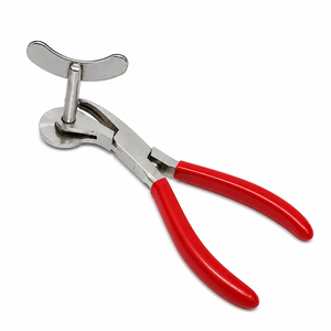 Alicates de joyería de acero inoxidable con mangos rojos para la elaboración de joyas DIY, corte baguette cónico - Product Image 1