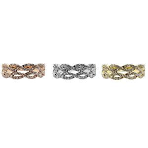 Envío de la gota de Hong Kong hecho a medida de alta calidad 18K oro amarillo VS SI diamante doble giro anillo de boda para mujeres - Product Image 4