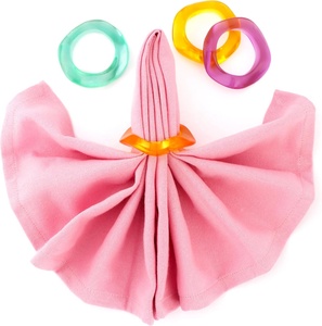 Colorful Resin Napkin <b>Rings</b> Set Morden Luxury Table Decor Party Accessory Durable Eco-Friendly 4.5cm Width Customizable - Product Image 6