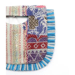 Sac messager Kantha élégant, tendance et classique, fait main, couleurs mélangées, fermeture magnétique, motif paysage à volants, léger et pliable - Product Image 2